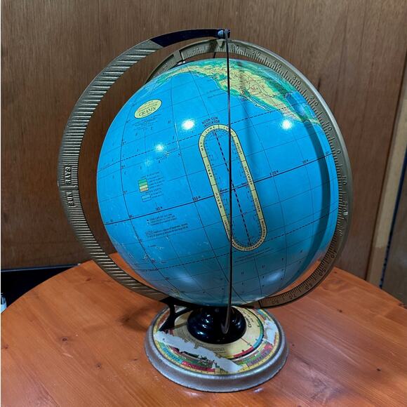 Vintage Crams Deluxe 16" Physical-Political Terrestrial Globe - Picture 1 of 12
